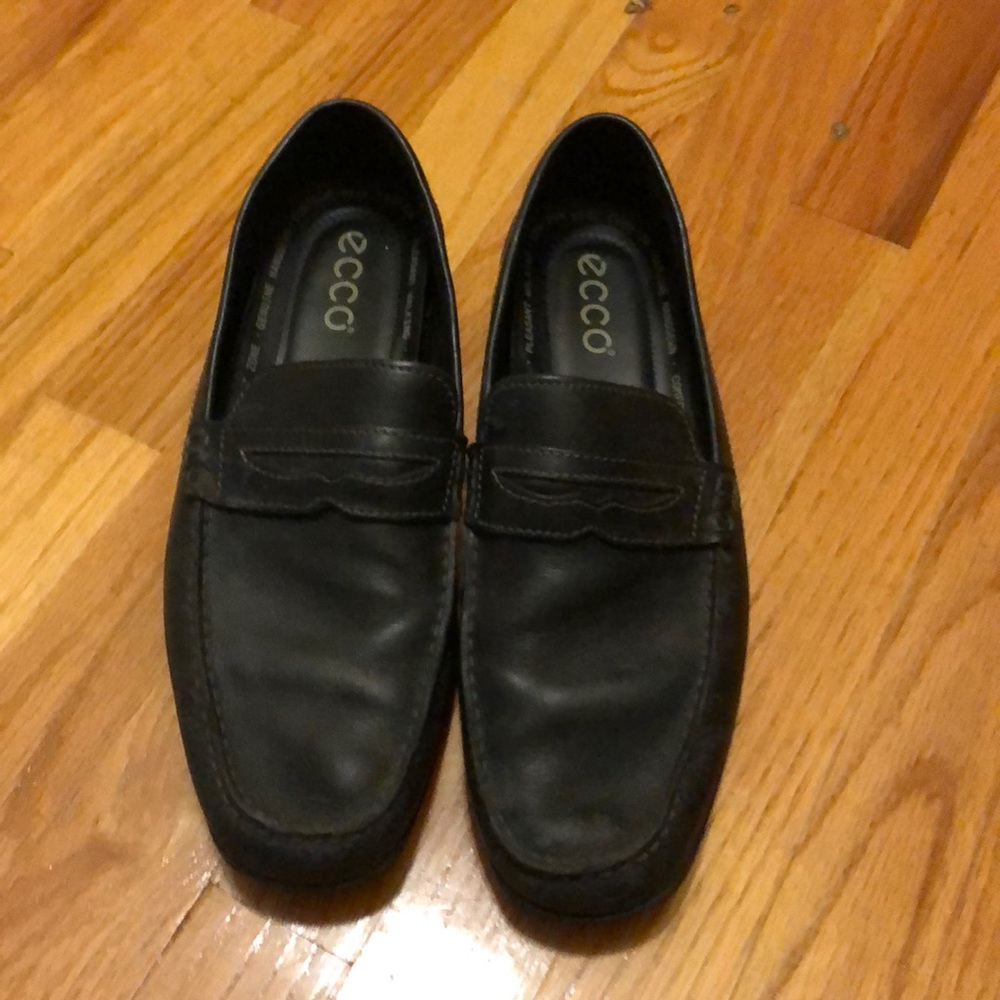 Ecco black penny loafers